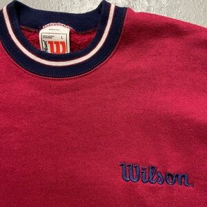 Made in USA Wilson Vintage Sweater with Striped Band (L)